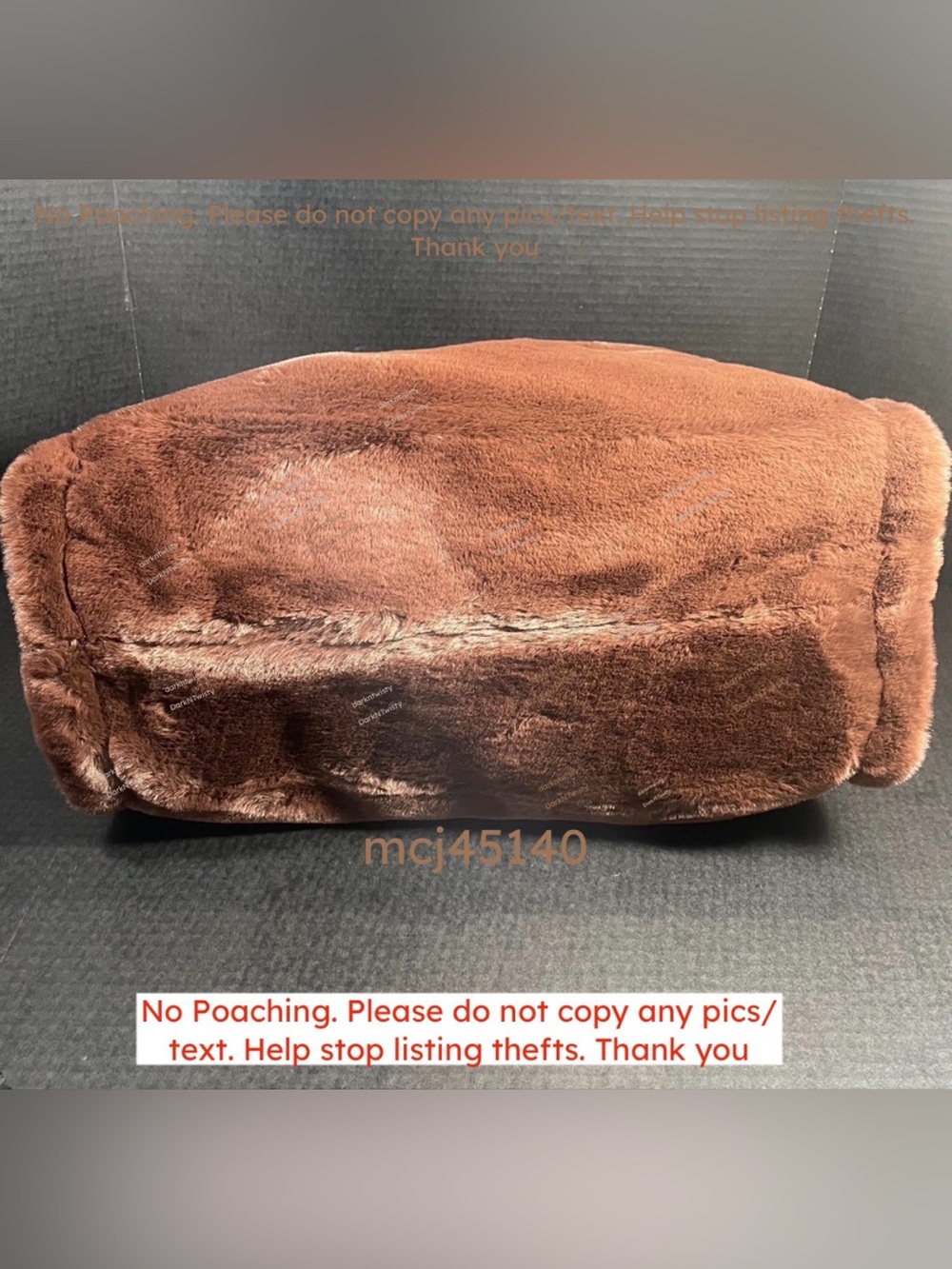 LUSCIOUS GREAT GIFT!! BNWT Pinko Debossed faux fur plush tote brown PRICE FIRM - Picture 5 of 16